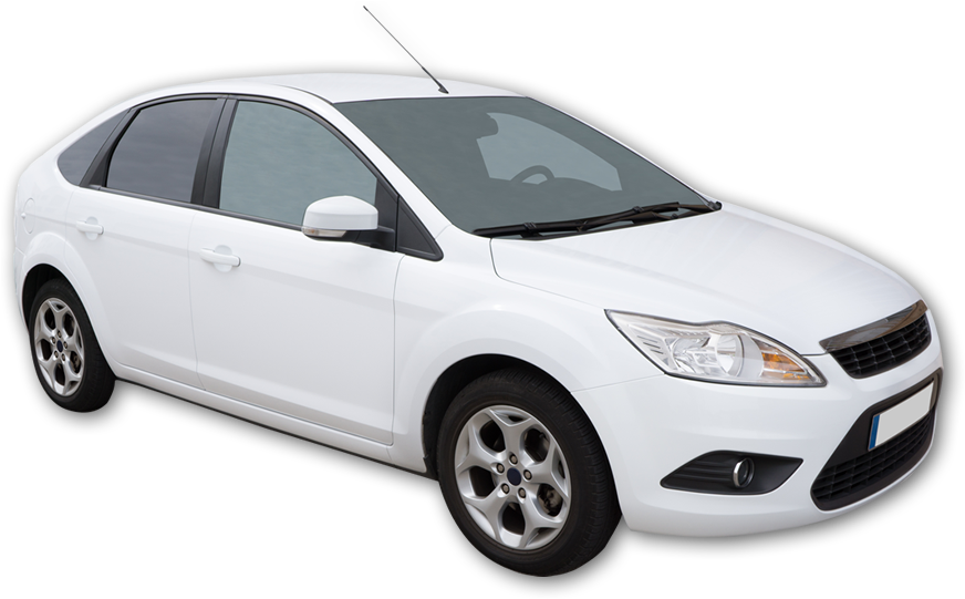 White Compact Sedan Isolated