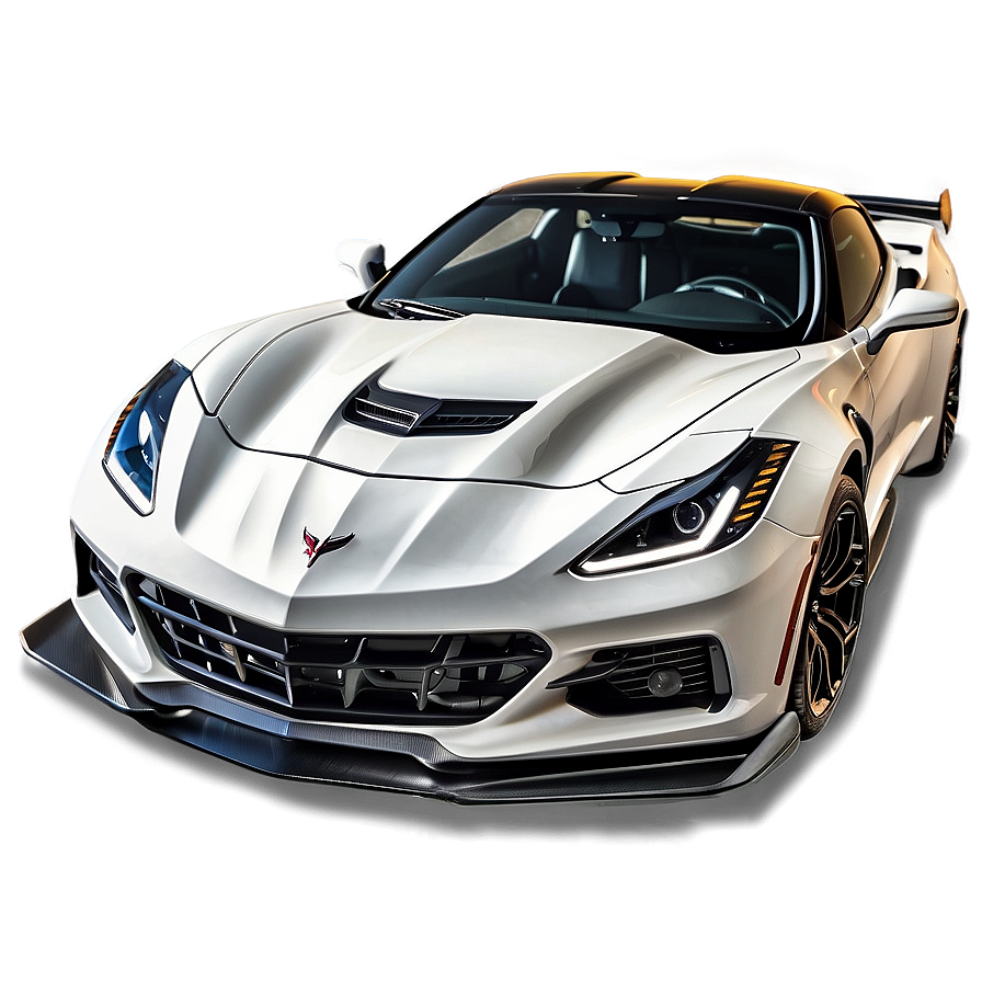 White Corvette C8 Profile View Png Vsn