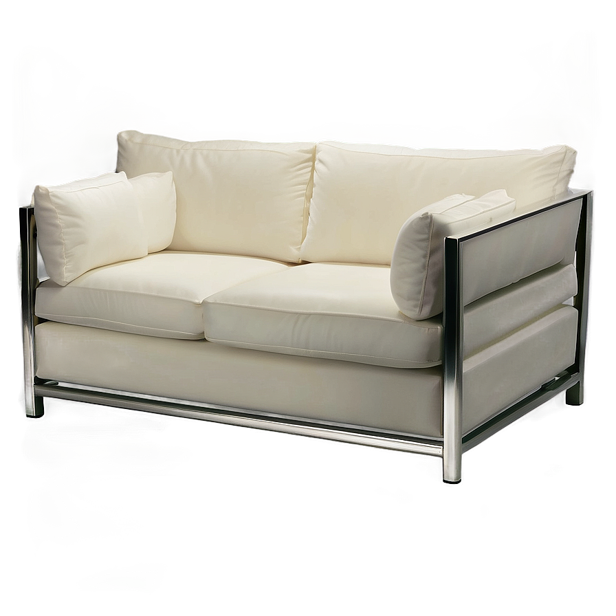 White Couch With Metal Frame Png 41