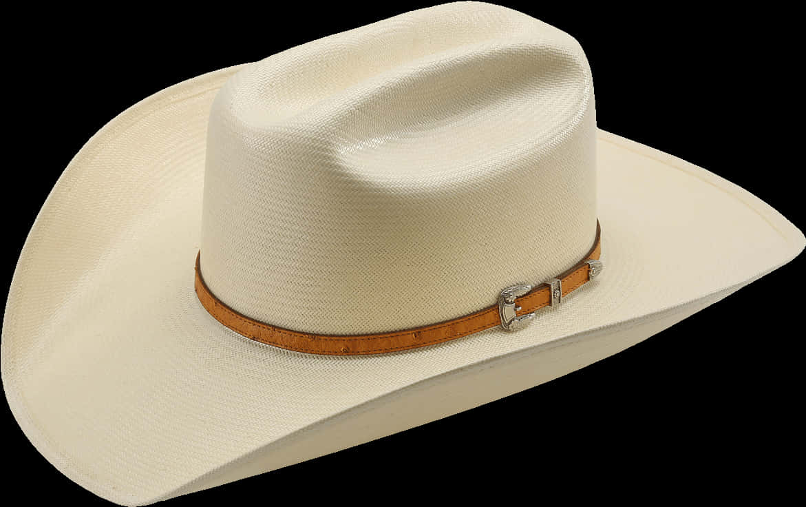 White Cowboy Hatwith Brown Band