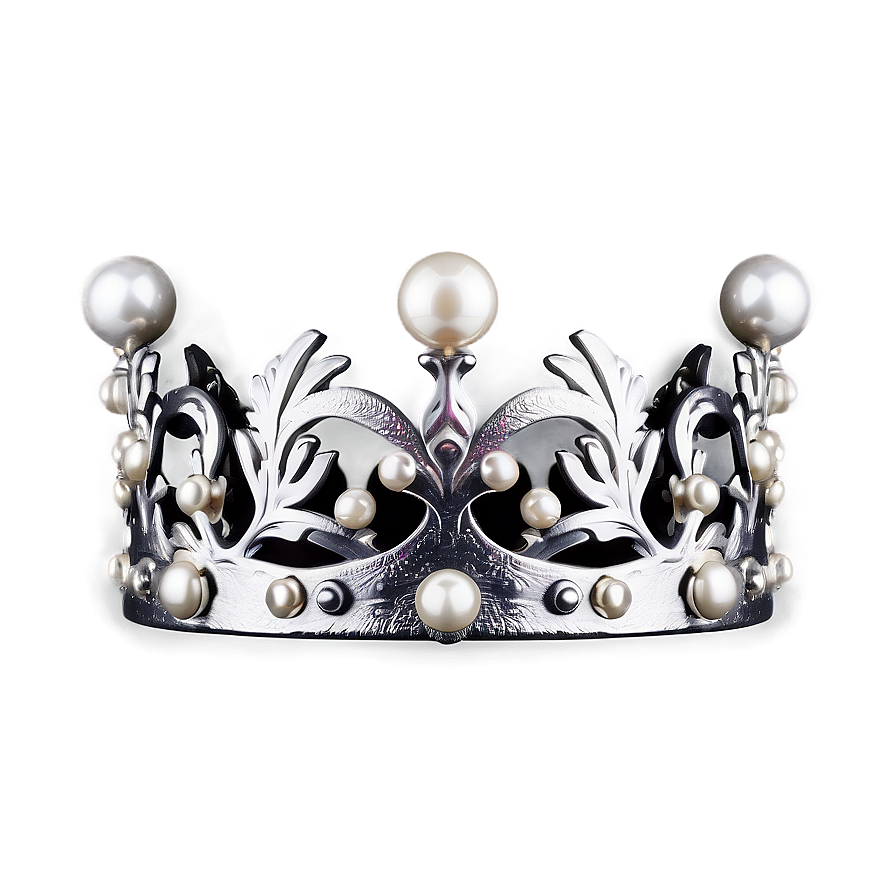 White Crown With Pearls Png Kos19