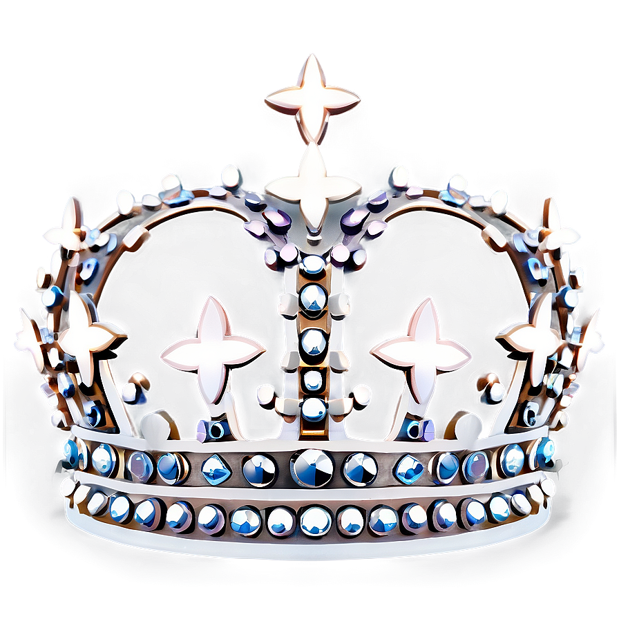 White Crown With Stars Png 06252024