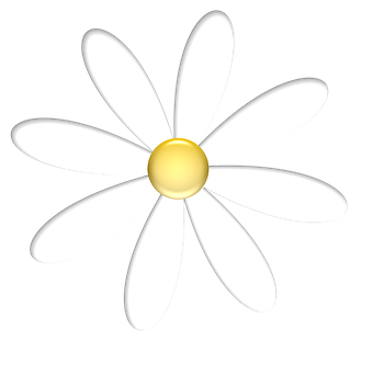 White Daisy Graphicon Black Background