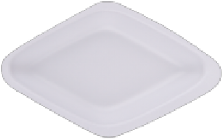 White Diamond Shaped Styrofoam Plate