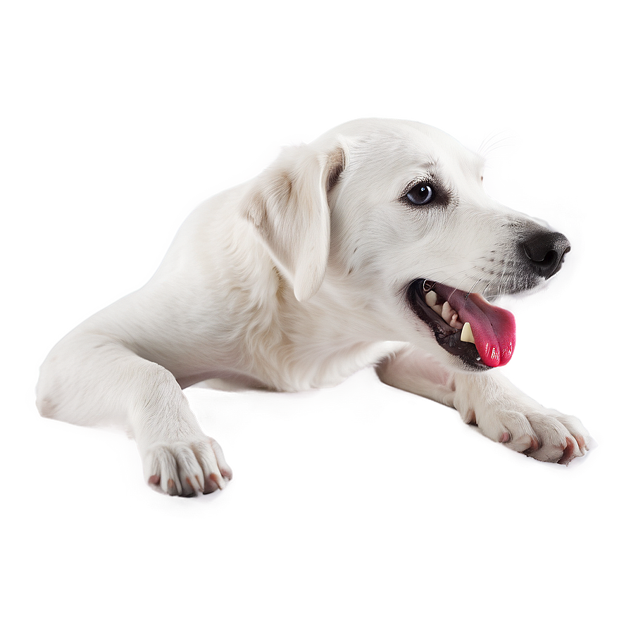 White Dog Licking Png 93