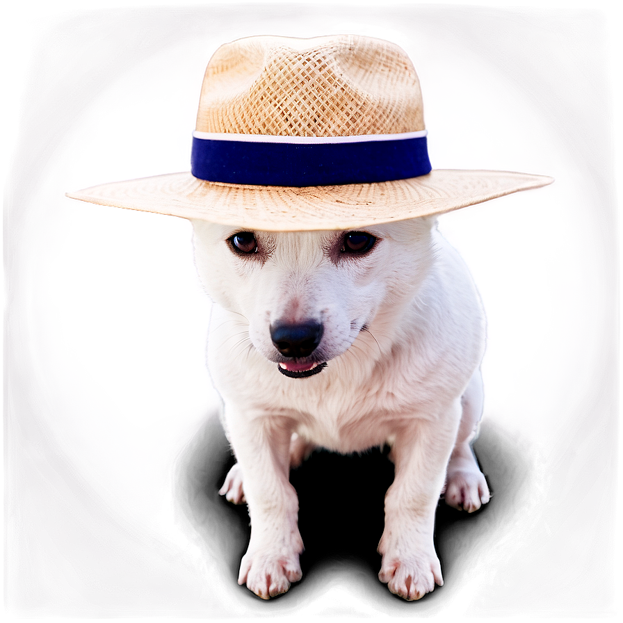 White Dog With Hat Png Pdi