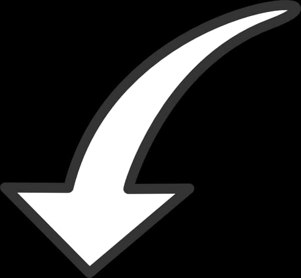 White Downward Arrow Graphic
