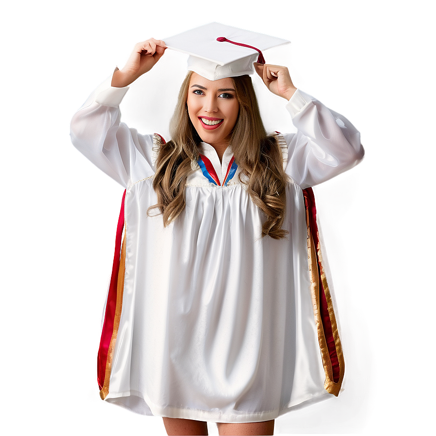 White Dress For Graduation Png Cxn