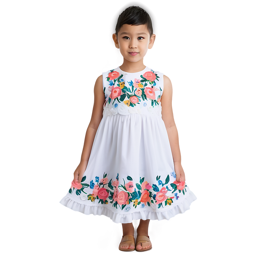 White Dress With Floral Detail Png 06212024