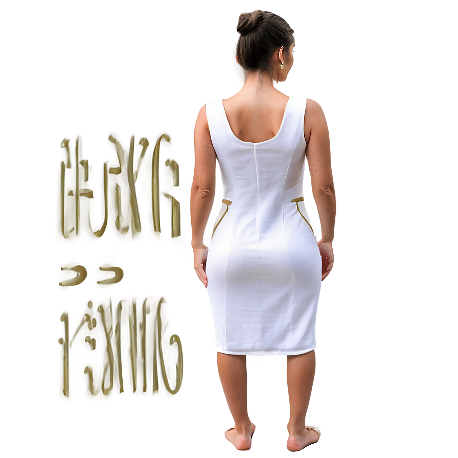 White Dress With Pockets Functionality Png 06212024