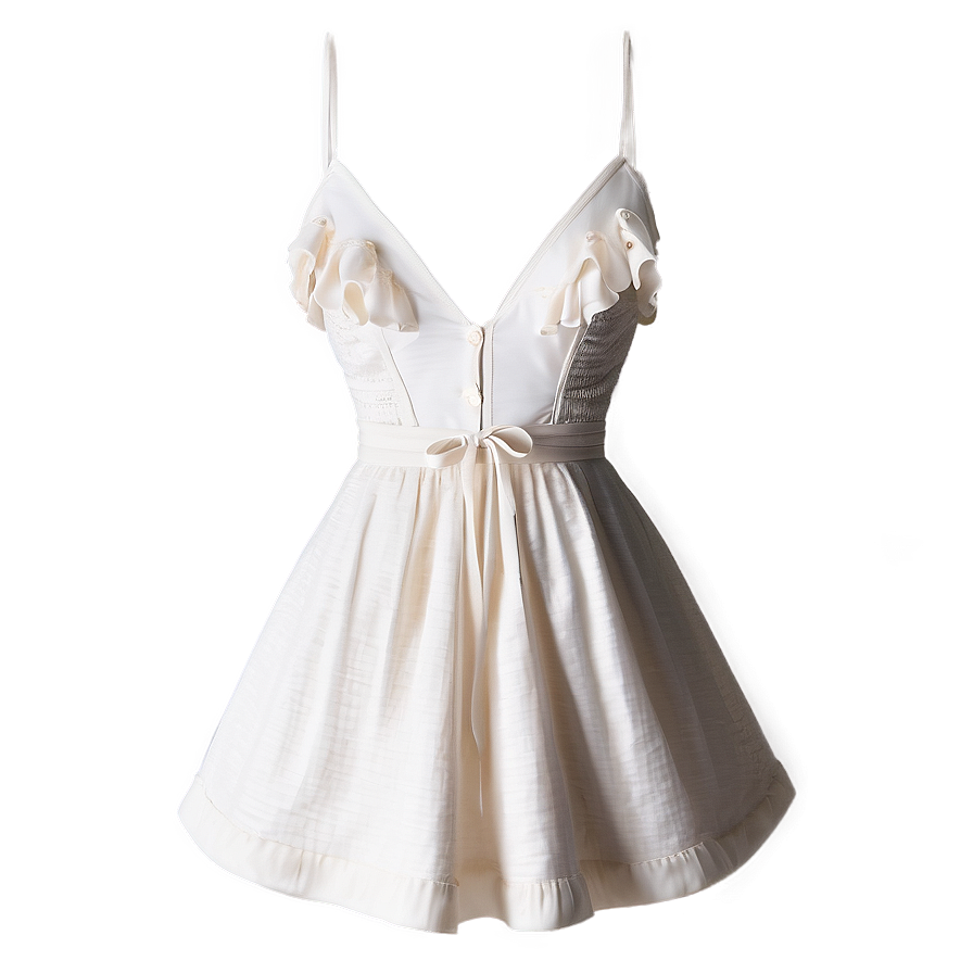 White Dress With Ruffles Png 32