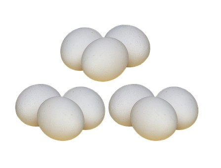 White Eggs Against Black Background