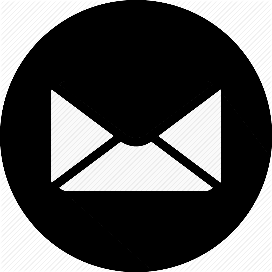 White Email Icon Black Background