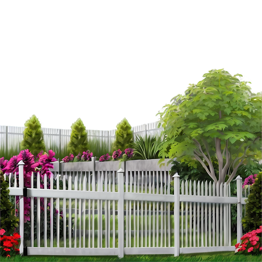 White Fence For Backyard Png 06272024