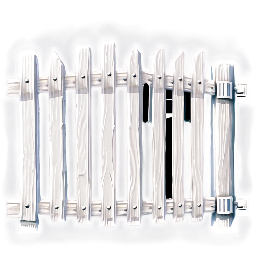 White Fence Gate Design Png 06272024