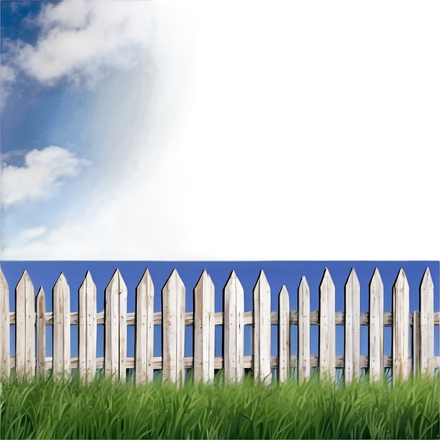 White Fence With Blue Sky Background Png 63