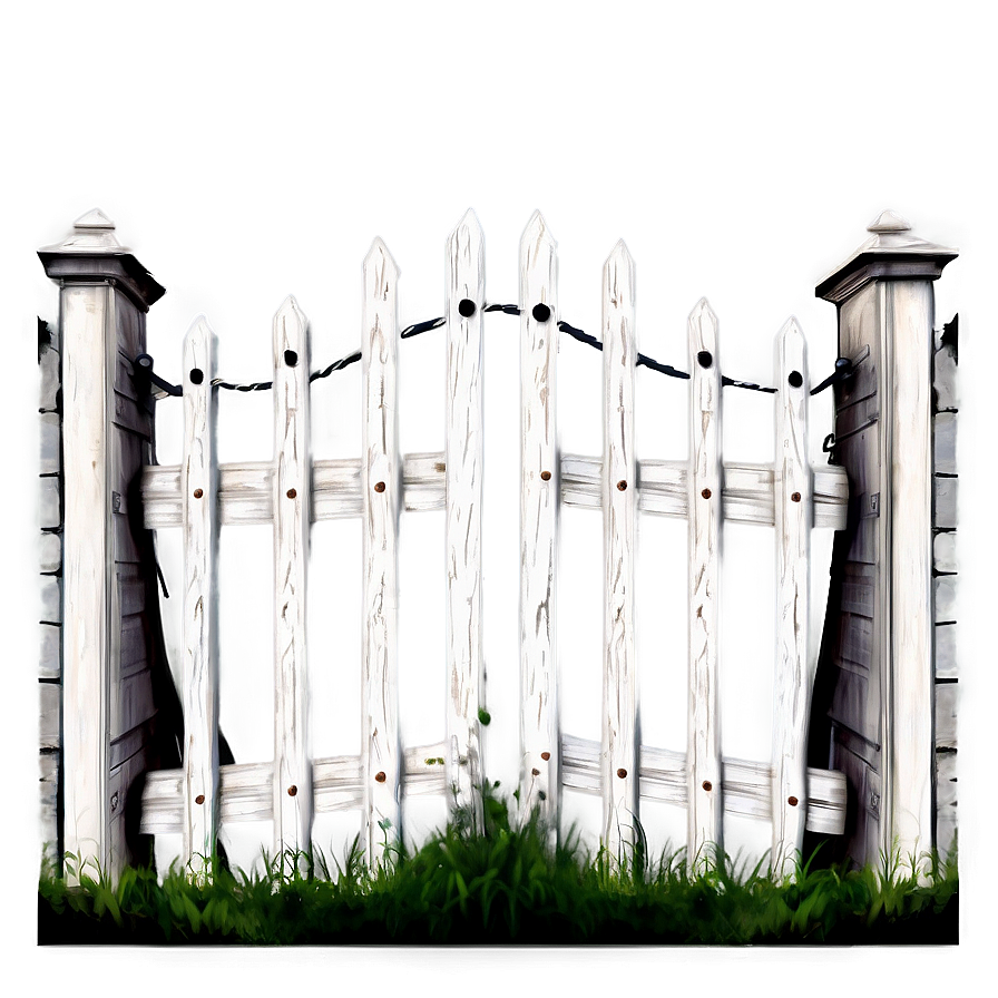 White Fence With Gate Open Png Vbp