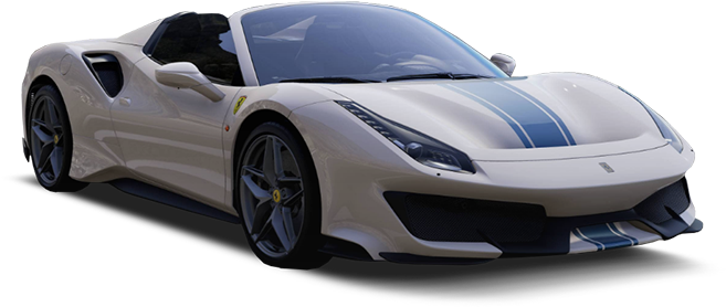 White Ferrari Convertible Sports Car