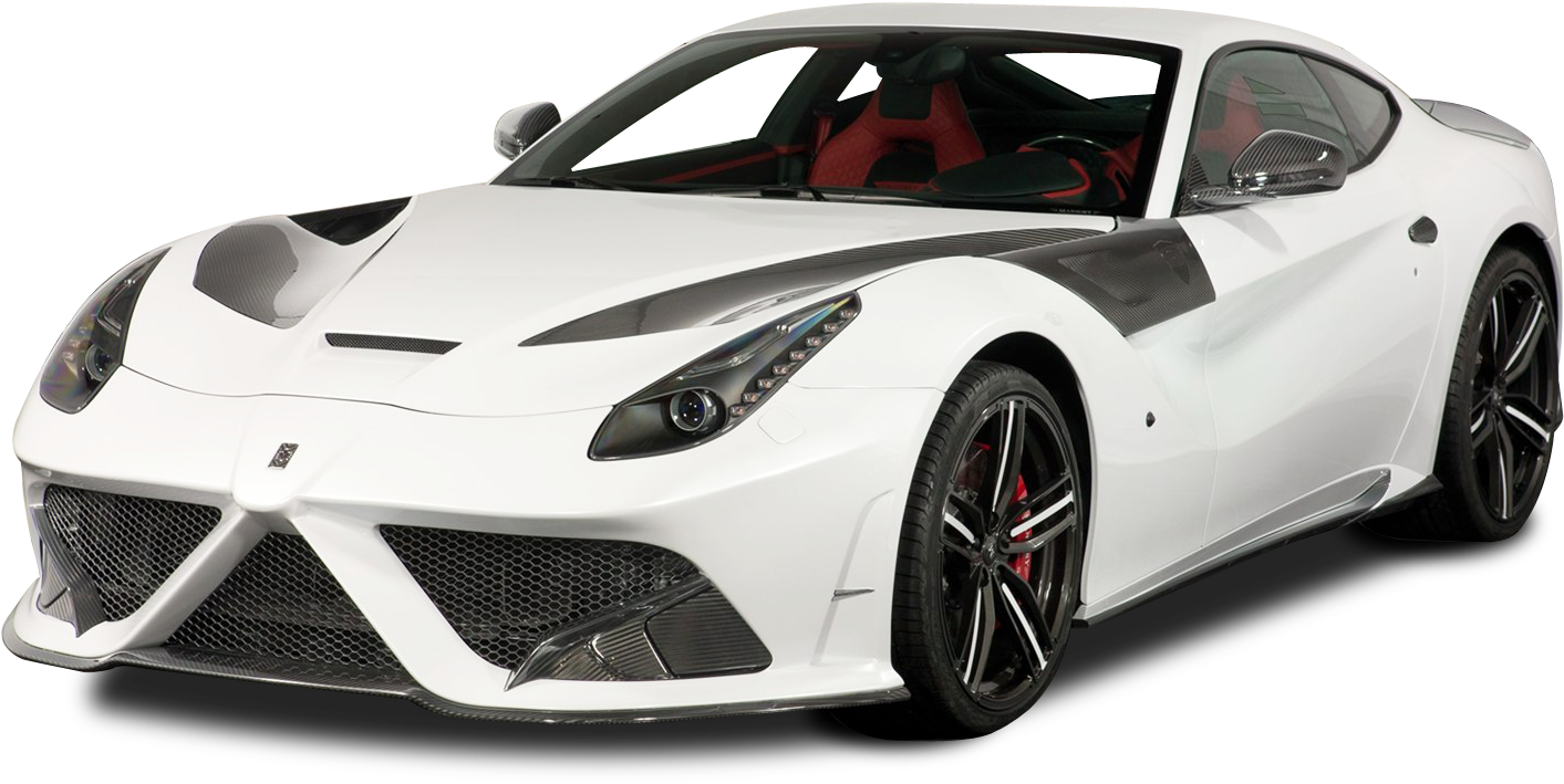 White Ferrari Sports Car Isolated