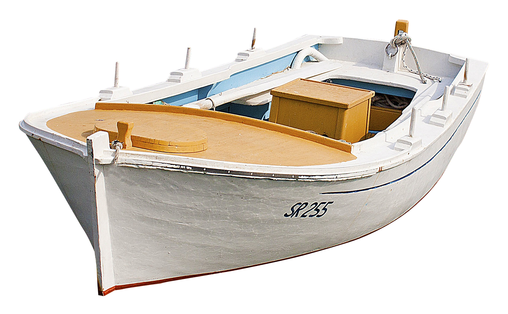 White Fishing Boat Isolated S P235