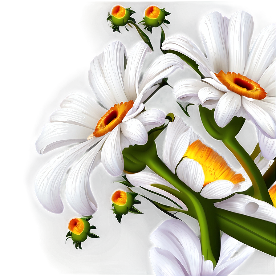 White Flower Art Png 05242024