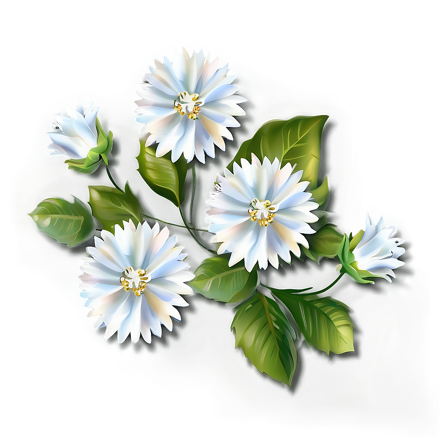 White Flower Decoration Png Djg77