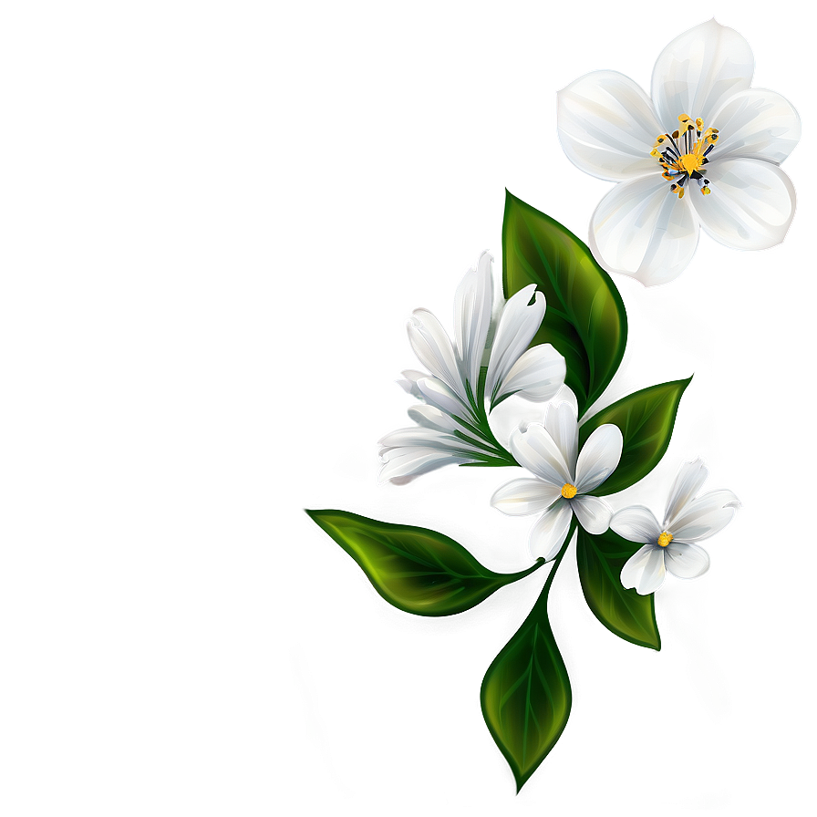 White Flower Illustration Png 49