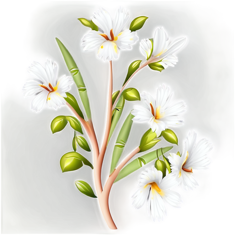 White Flower Pattern Png Nrj7