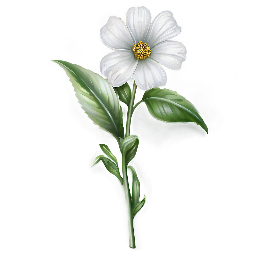 White Flower Sketch Png Fym83