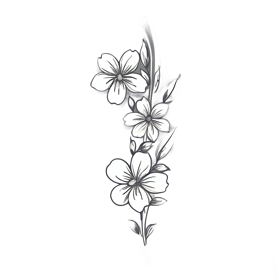 White Flower Sketch Png Iyu