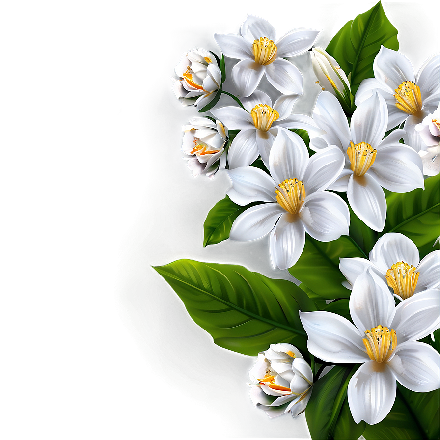 White Flowers Background Png 05242024