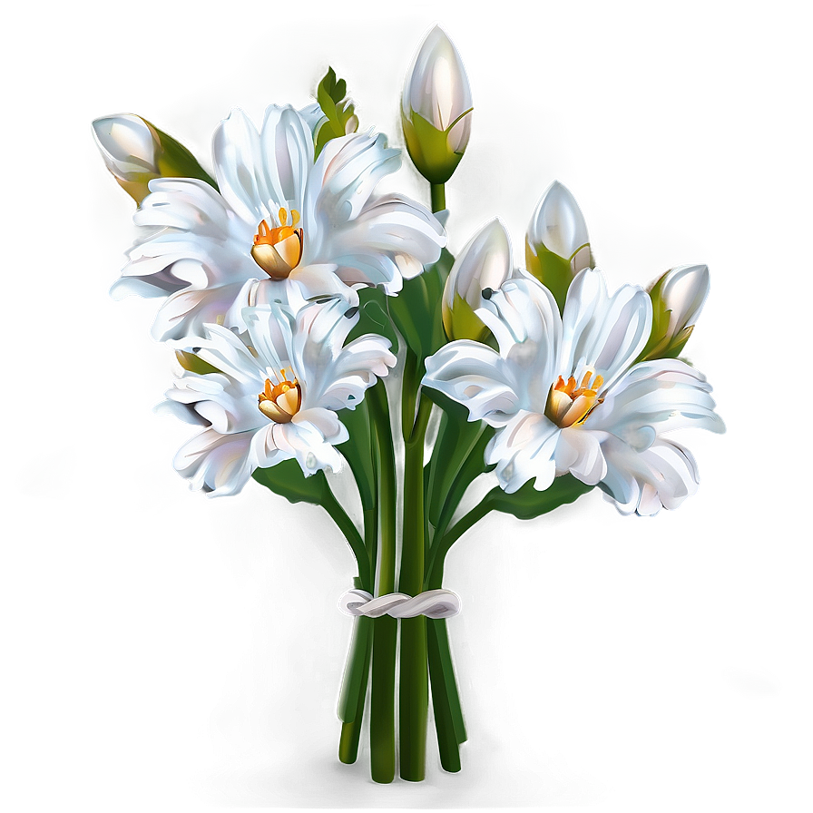 White Flowers Bouquet Png Hxh44