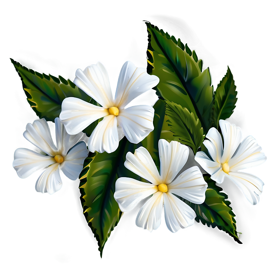 White Flowers Illustration Png Boy14