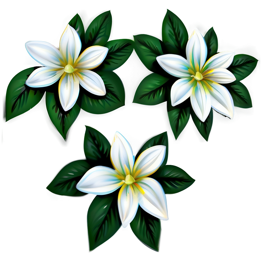 White Flowers Illustration Png Rdo34