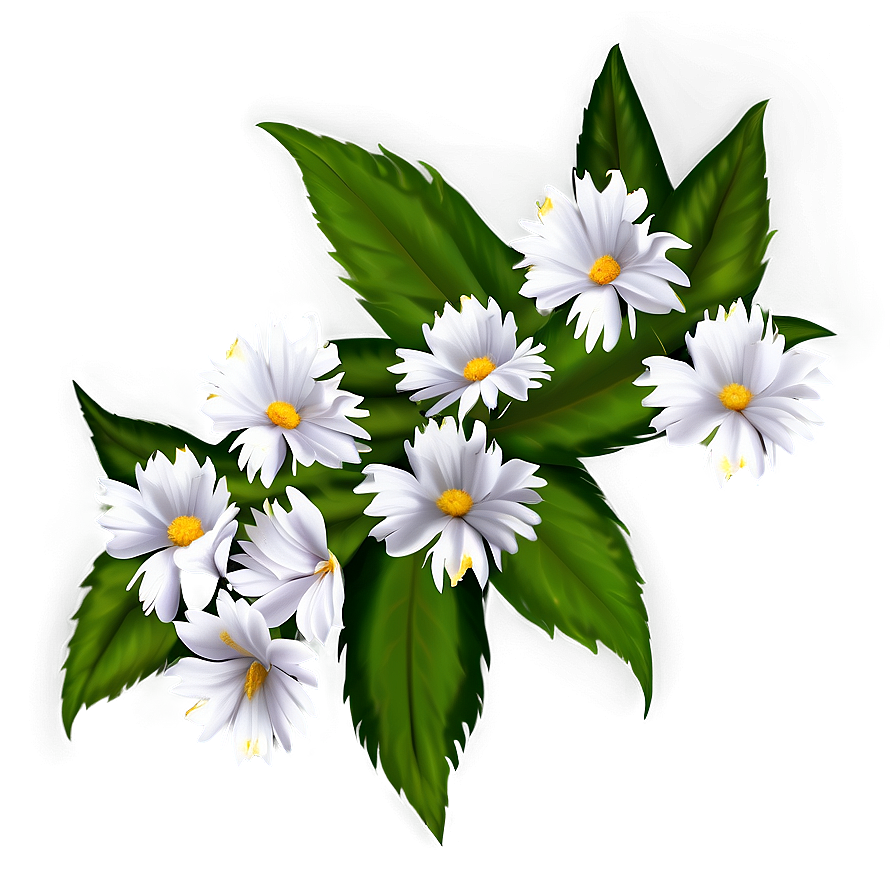 White Flowers Pattern Png 05242024