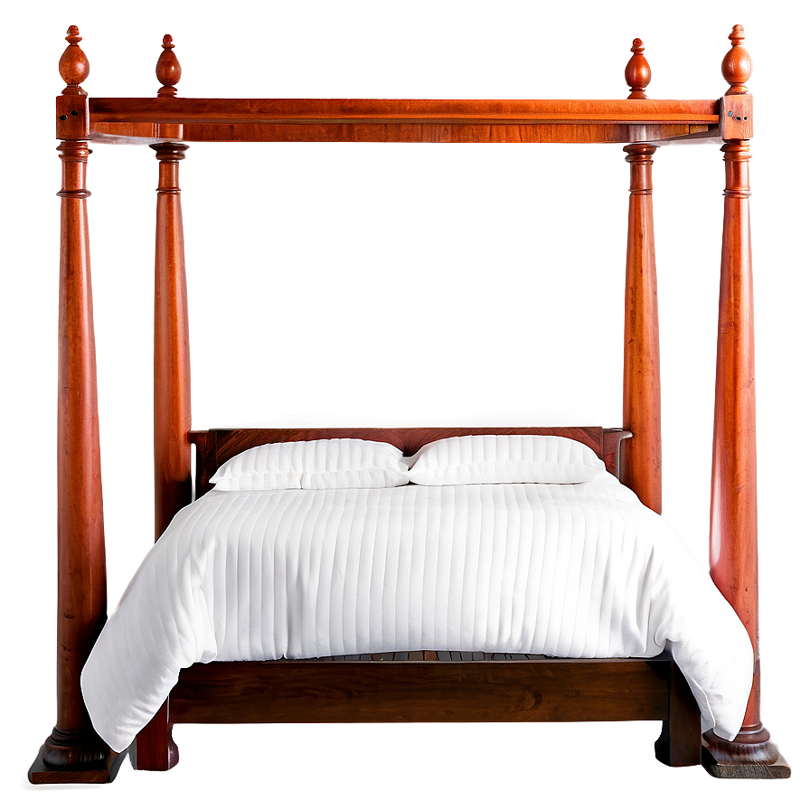 White Four Poster Bed Png 06132024