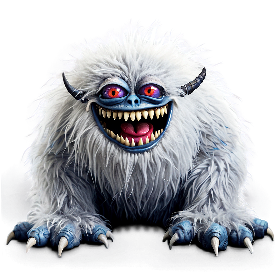 White Furry Monster Creature Png Ilp30