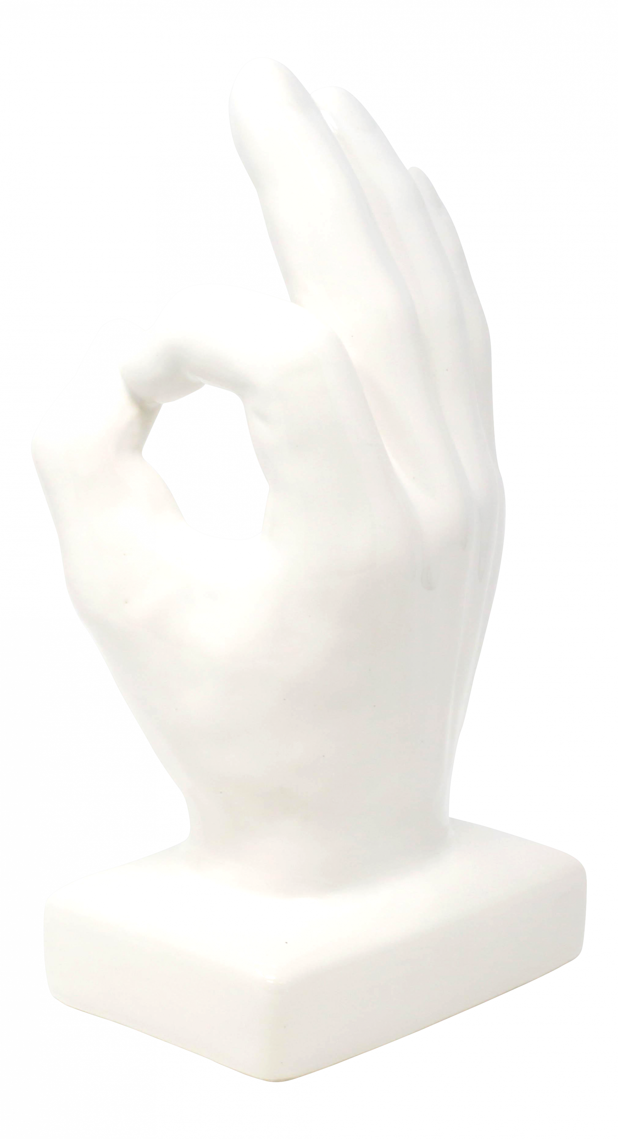 White Hand Gesture Sculpture