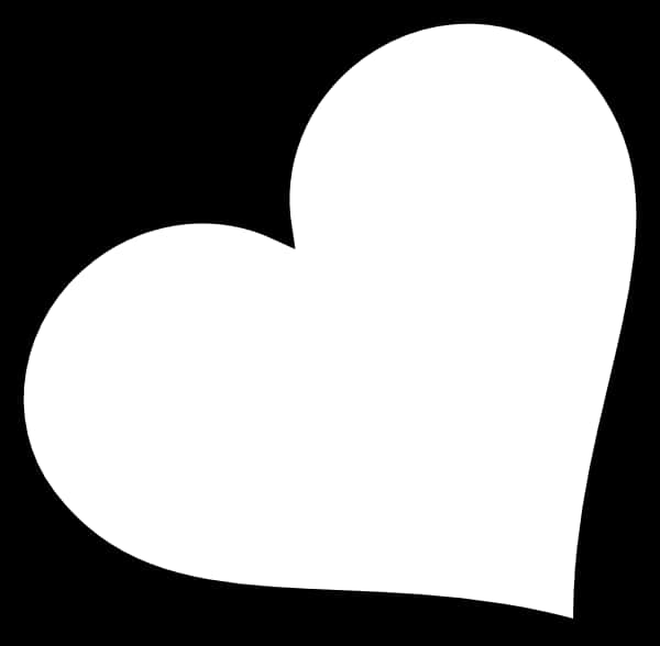 White Heart Icon Black Background