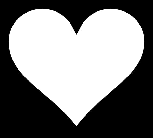 White Heart Icon Black Background