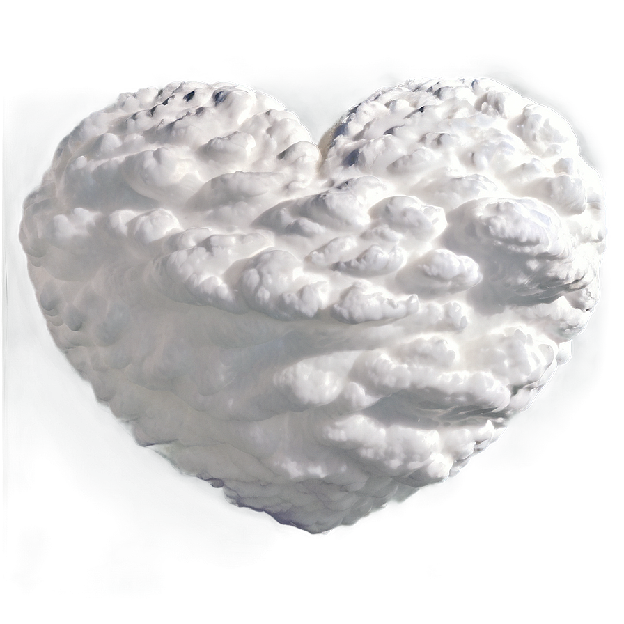 White Heart In Clouds Png Huf