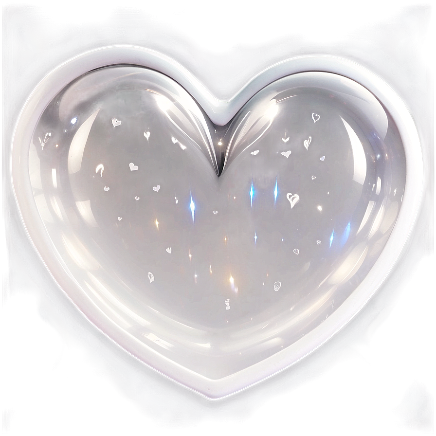 White Heart In Glass Png 05232024