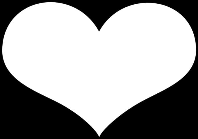 White Heart Shape Black Background