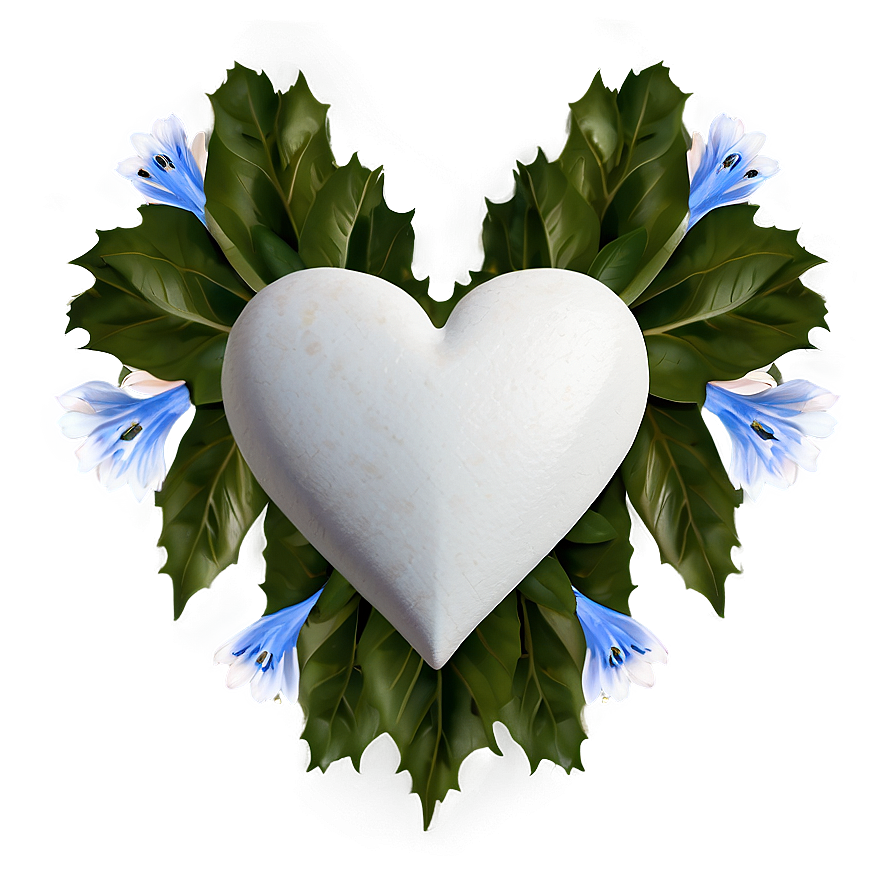 White Heart With Flowers Png Rks53