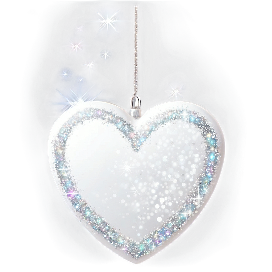 White Heart With Glitter Png 11