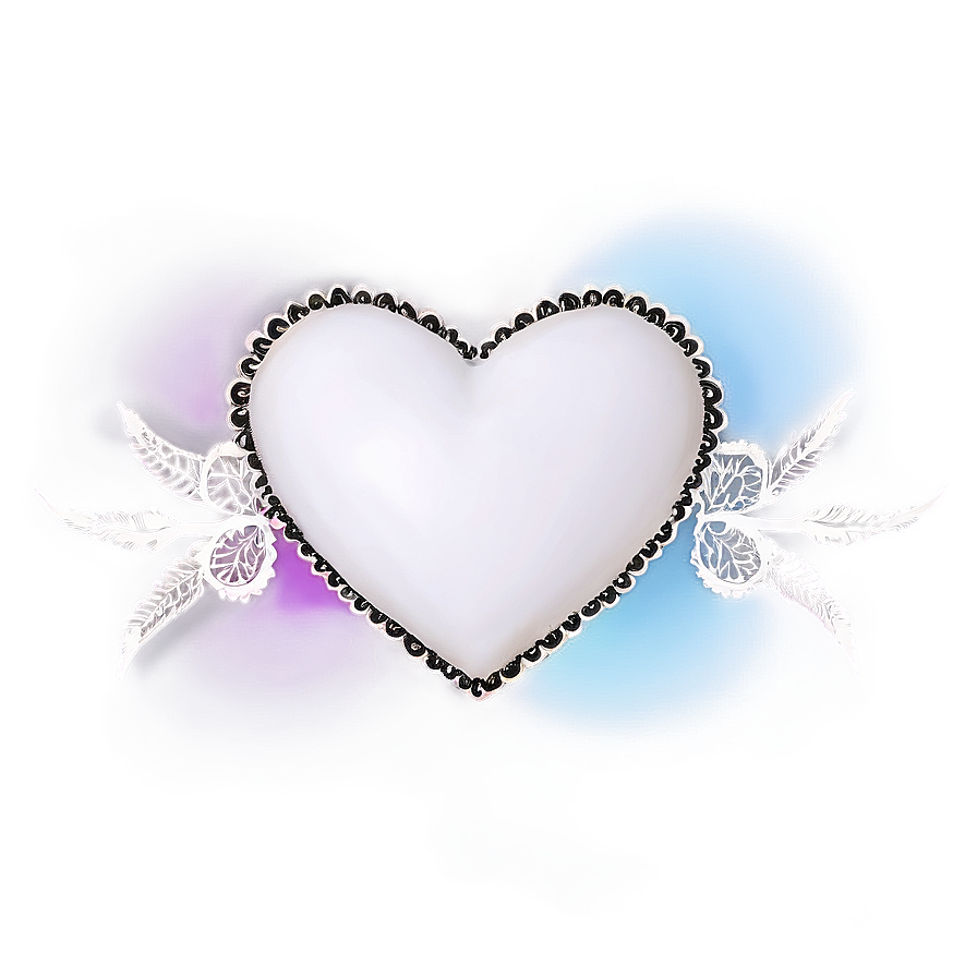 White Heart With Lace Png Dpn69