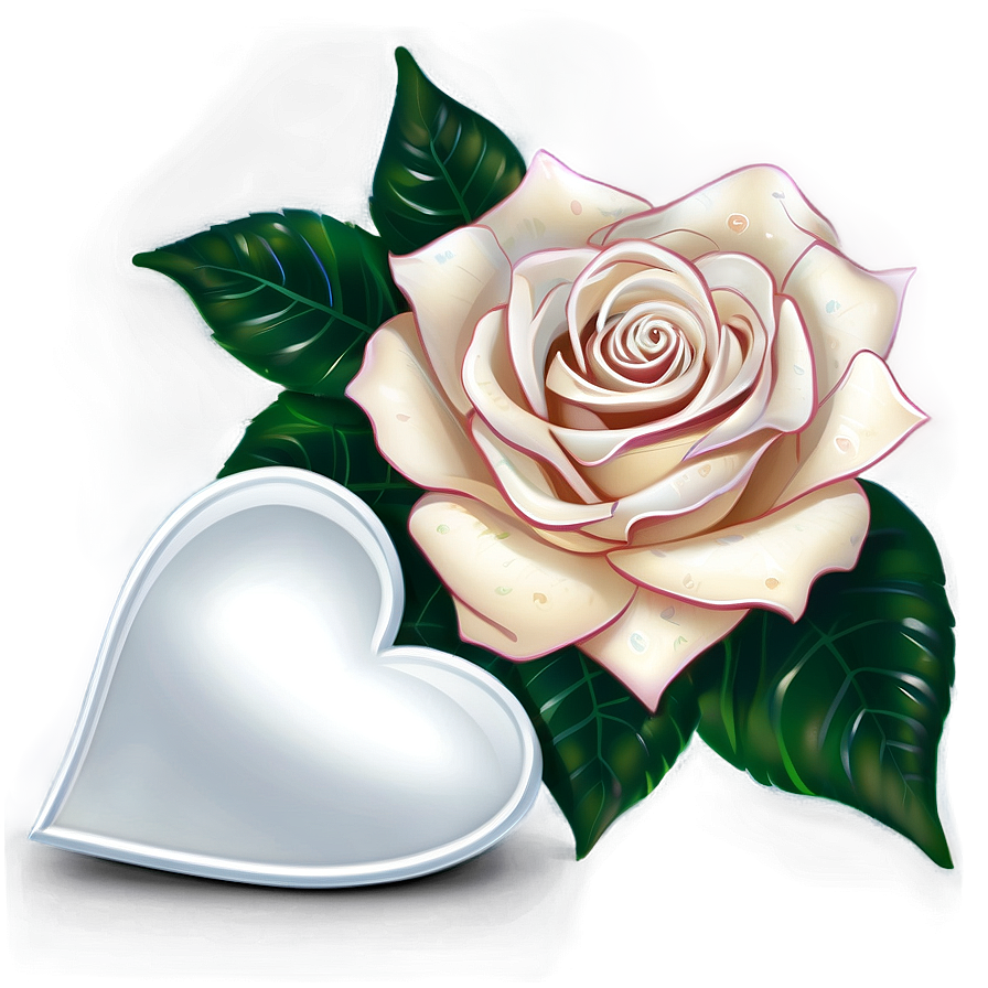 White Hearts And Roses Png 36