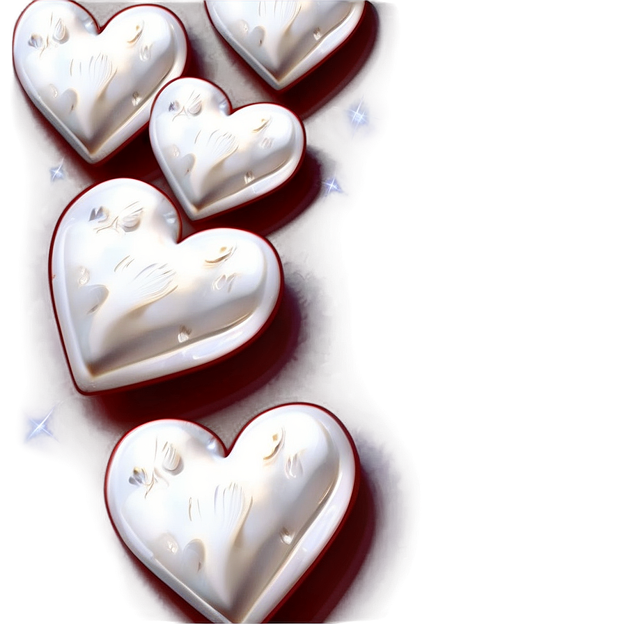 White Hearts Background Png Vkn4