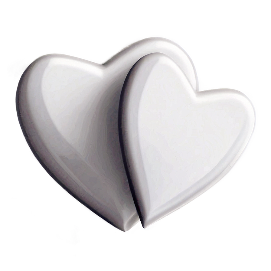 White Hearts Drawing Png 06252024