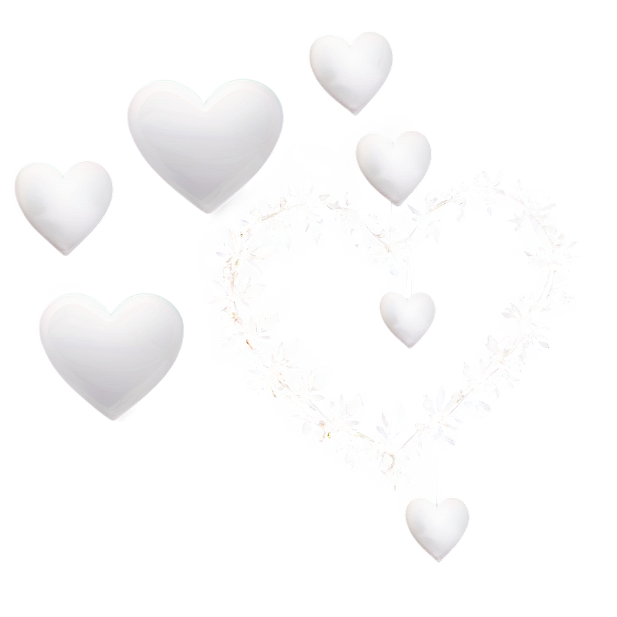 White Hearts For Decoration Png 06252024